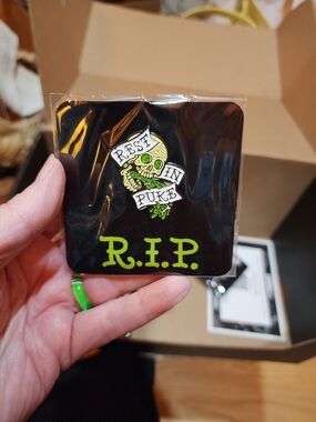 Loot Crate Rest In Puke Enamel Pin — Neon Green & Black